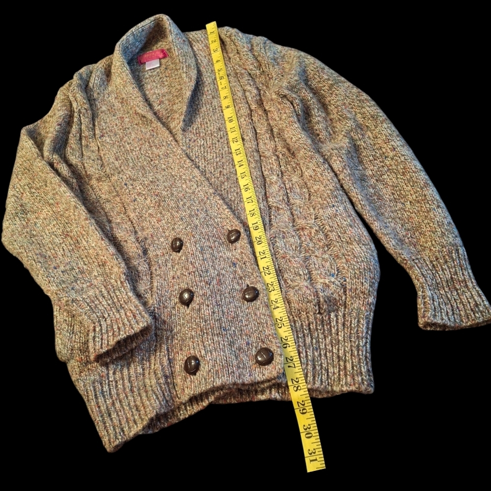Vintage Harrington Square Brown Tweed Wool Blend Sweater, Women Size Medium - Picture 12 of 15